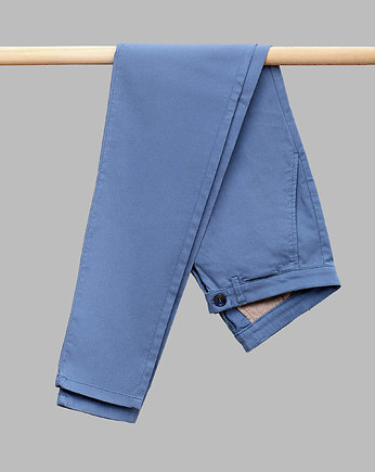 Spodnie męskie pesaro niebieskie slim fit 32 34, BORGIO
