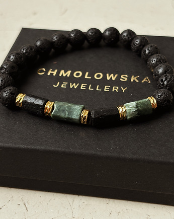 Bransoletka Męska Serafnit i Turmalin, Chmolowska Jewellery