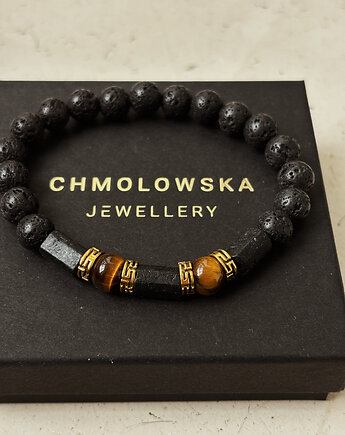 Bransoletka męska Turmalin i Tygrysie Oko, Chmolowska Jewellery
