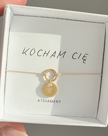 Bransoletka na sznurku personalizowana TWOJA LITERKA beżowy, ATdiament