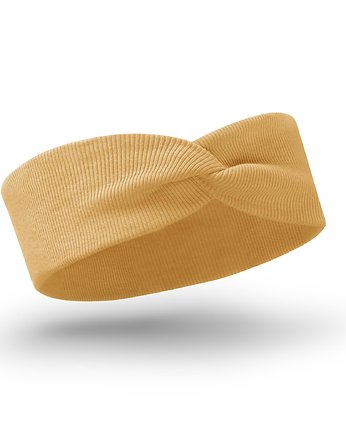 Opaska dziecięca prążek - musztarda, bubalove