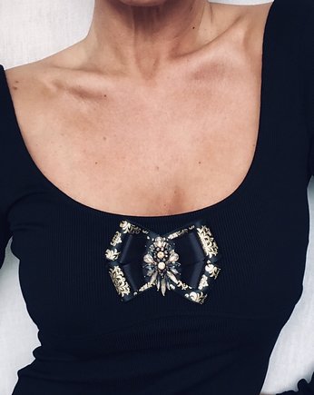 Brosza  Retro Glamour NEW, Pudrowy Różowy
