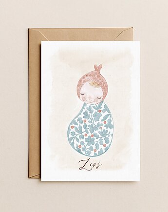 Kartka  na Narodziny dziecka - dla chłopca  Imienna, Mint In Paper