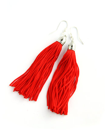 Czerwone kolczyki chwosty frędzle, Mosca