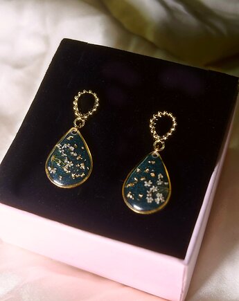 Piękne kolczyki Zielone Krople, Blask Natury