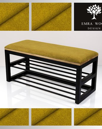Ławka Tapicerowana Industrialna Tkanina Strong 07 Kolory LGM-448, EMRA WOOD DESIGN
