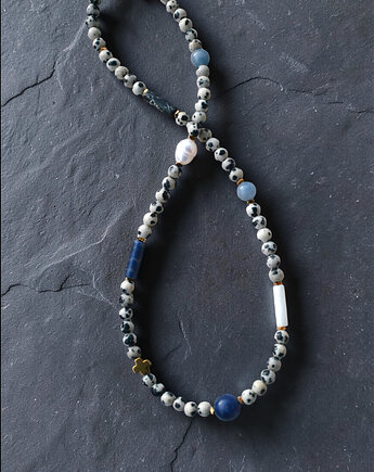 Choker z kryształu górskiego i różowego jaspisu, Messme