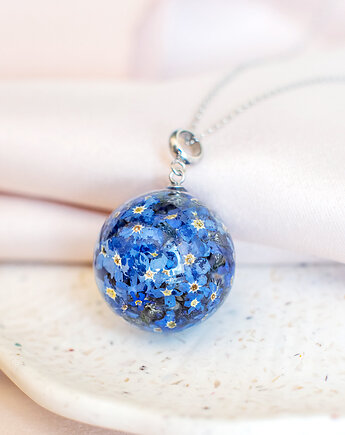 Wisiorek z niezapominajkami, nature gift