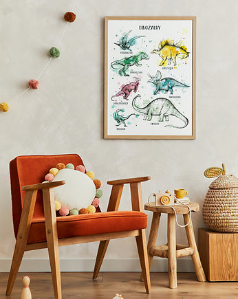 Dinozaury, plakat 50x70 cm, JUST ILUST Justyna Małczak