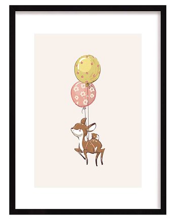 Obrazek Bubble Dreams Deer 30x40cm, Yellow Tipi
