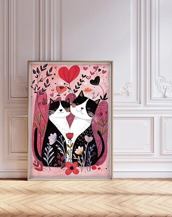 Oryginalna akwarela. Koty A4, Malgorzata Domanska