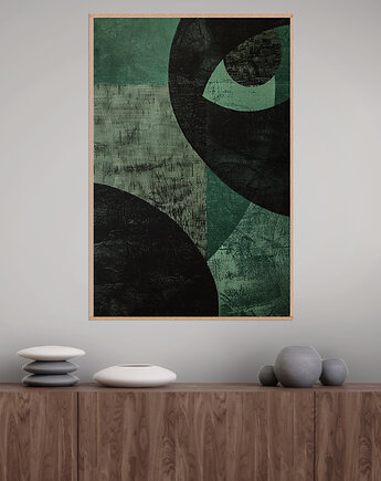 Geometria natury - Plakat, druk - Minimalizm, Boho, Loft #6, Black Sapphire Art