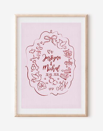 Plakat ślubny - personalizowany, Mint In Paper