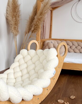 Pleciona mata podłogowa - boucle biała, SPARROW