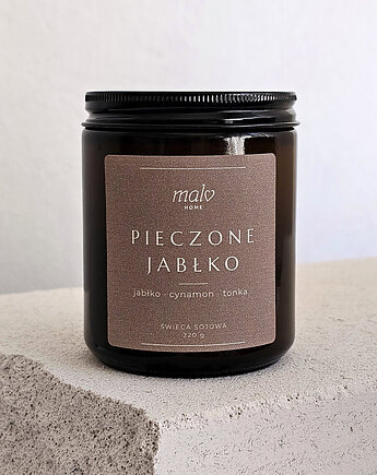 Świeca sojowa zapachowa Pieczone Jabłko 220 g, Malvhome