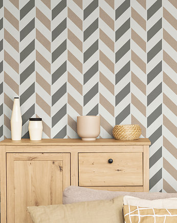 Powtarzalny szablon malarski / INVERSE HERRINGBONE CHEVRON, Szablony Nakleo