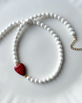 Naszyjnik Walentynkowy Perły Serce, Lajka