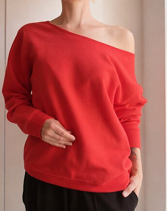 Czerwona Oversize Bluza Max, ONE MUG A DAY