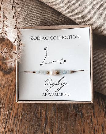 Bransoletka znak zodiaku Ryby akwamaryn, Tiny Stone