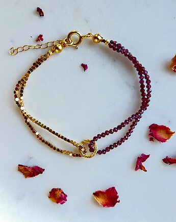 Obfitość  - jesienna Amuletka z Granatem i Hematytem, Ili arte biju