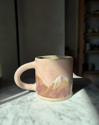 Duży Ceramiczny Kubek Handmade 420 ml z Motywem Górskim Podhale, Maison Fragile