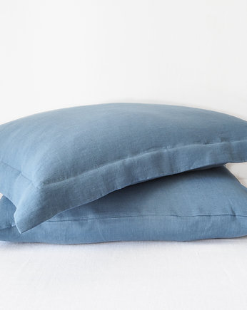Lniana Poszewka Z Listwą DUSTY BLUE, so linen!