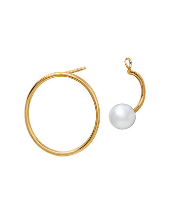 Kolczyki pozłacane lewitująca perła, Daria Siwiak Jewellery