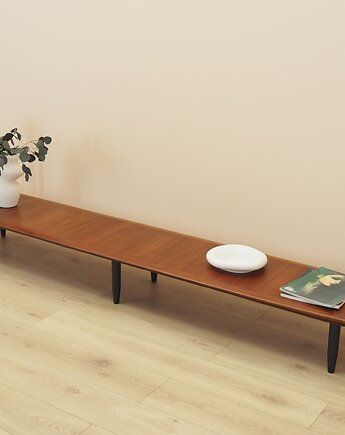 Duński sideboard tekowy, niska forma lowboard, lata 70., Przetwory design