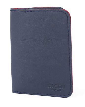 Portfel skórzany granatowo czarno- czerwony, kagenbags