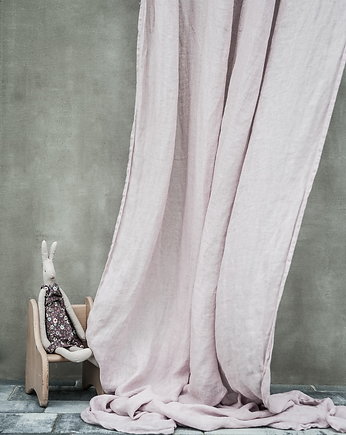 Przejrzysta Zasłona z Lnianego Muślinu - powder pink, LUMIO