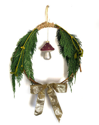 Wianuszek z grzybkiem i złotą kokardą, Dzikie Wianki