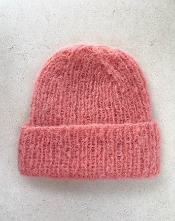 Lekka wiosenna czapka Dimma z alpaki i merynosa brzoskwiniowa, Made by Jaga