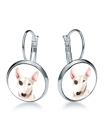 Kolczyki wiszące BULL TERRIER rasowy pies, laluv