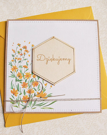 Dziękujemy : PODZIĘKOWANIE : kartka handmade, kaktusia