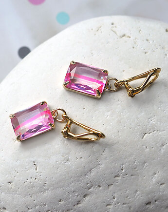 ZŁOTE KLIPSY z kryształem w okuciu, Chodelska Art Studio