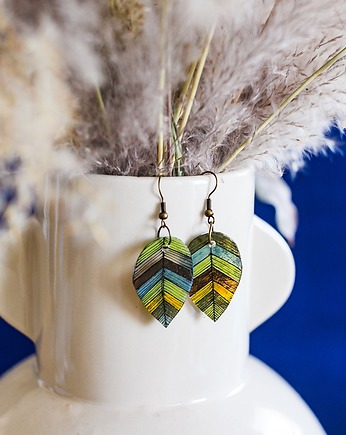 Kolczyki listki  w kolorach ziemi, Pintura