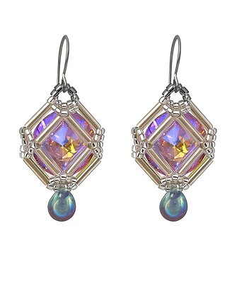 Kolczyki z łezką i  kryształem Swarovski, lulukalina