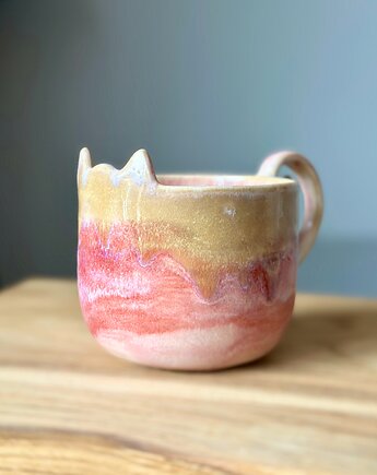 Kubek ceramiczny Kot handmade  300 ml, Ganna.pottery