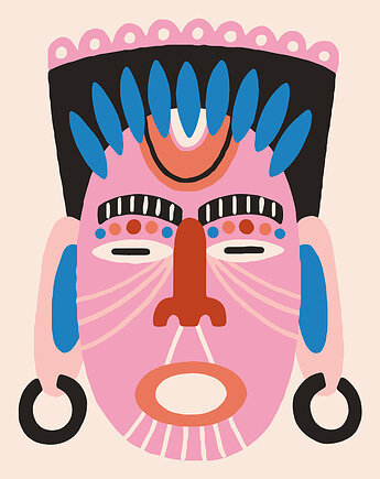 African mask  - obraz na płótnie lub plakat, Dekoracje PATKA Patrycja Kita