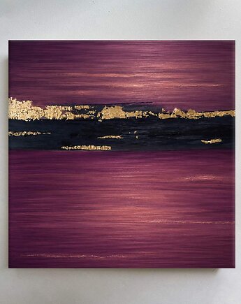 WRZOSOWE MARZENIE - Duży obraz ręcznie malowany akryl 120x120cm, art and texture
