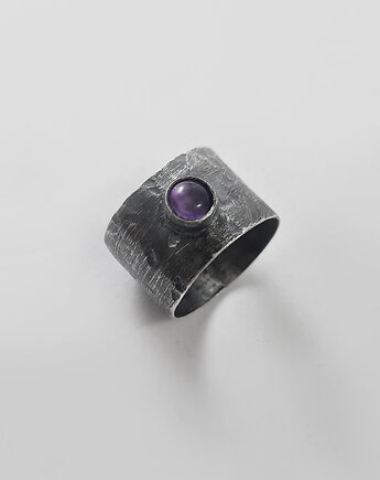 Srebrny pierścionek z ametystem - każdy rozmiar, RA