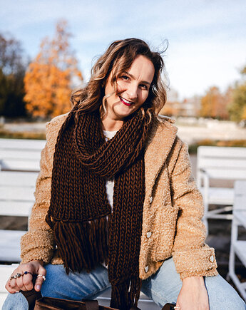 Wełniany szal z wełny peruwiańskiej PERUVIAN WOOLY, sploteka