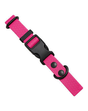 Obroża dla psa regulowana wodoodporna hexa FUKSJA RÓŻ 40-55cm taśma 2cm M, Kolorowe Łapki