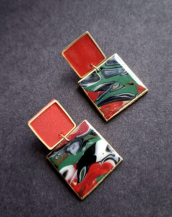 Kolczyki zieleń w czerwieni no9, Motywator Eweliny