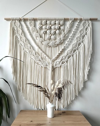 Makrama Ścienna BOTANICA 100 Wyjątkowy Wzór Kwiaty 3D - 100x100 cm, Pracownia Wardin