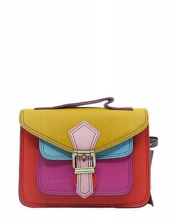 Torebka damska skórzana listonoszka kolorowa rączka regulowany pasek OLIVKA, Olivka Warsaw