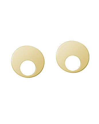 Kolczyki złote double ring, OKAZJE - Prezent na Komunie