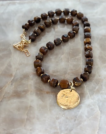 Naszyjnik Tygrysie Oko Moneta, Chmolowska Jewellery