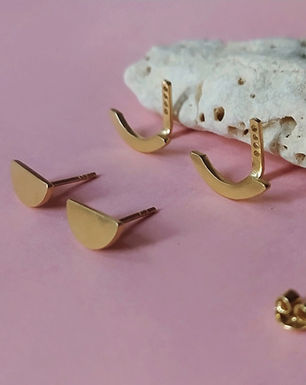 Kolczyki, srebro 925 pokryte 24K złotem, Friedman Jewelry