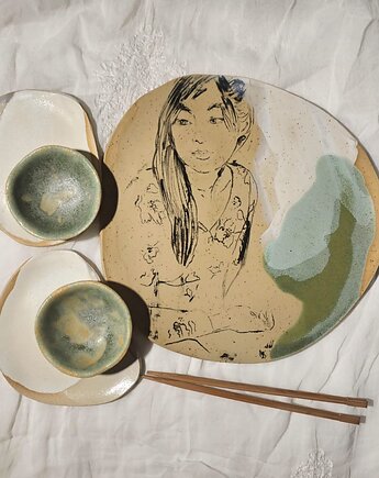 Ceramiczny komplet do sushi dla 2 osób, Ewa Duszka
